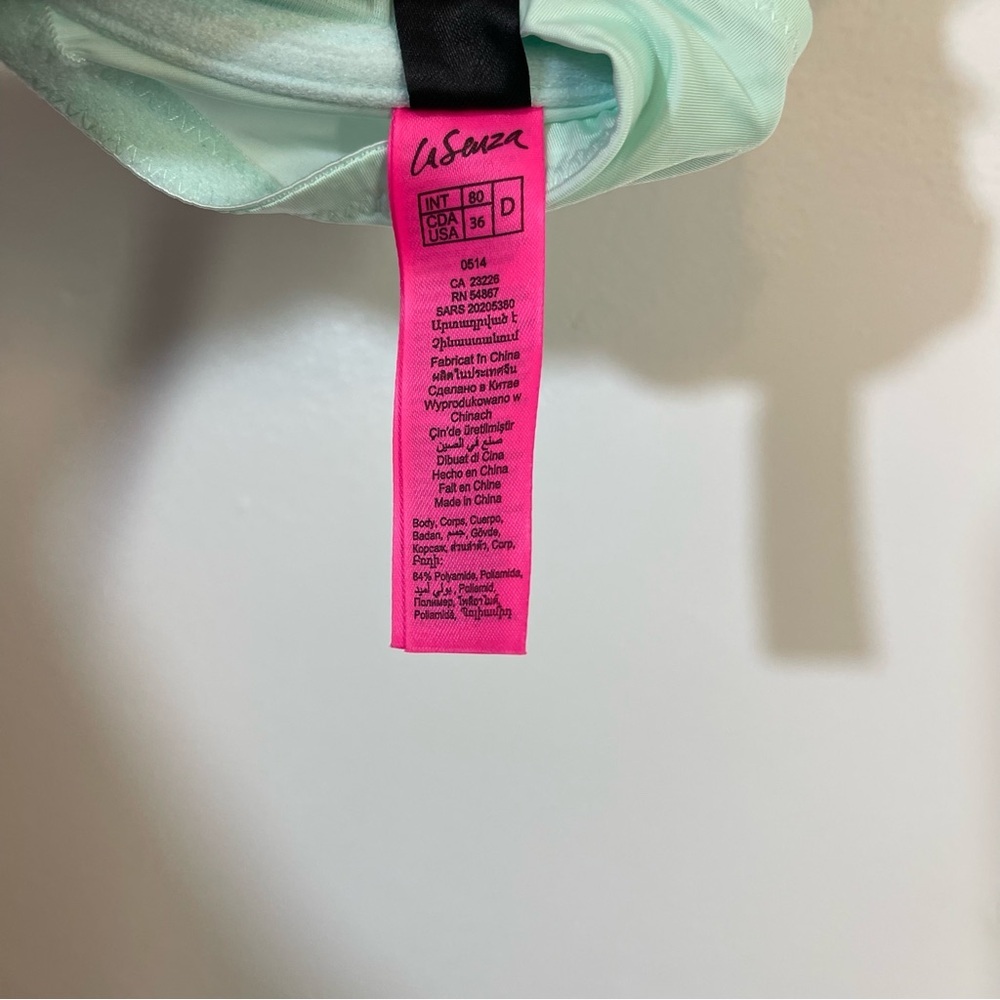 36 D Mint And Black Lacygreen La Senza Front Clip Bra - Picture 6 of 10